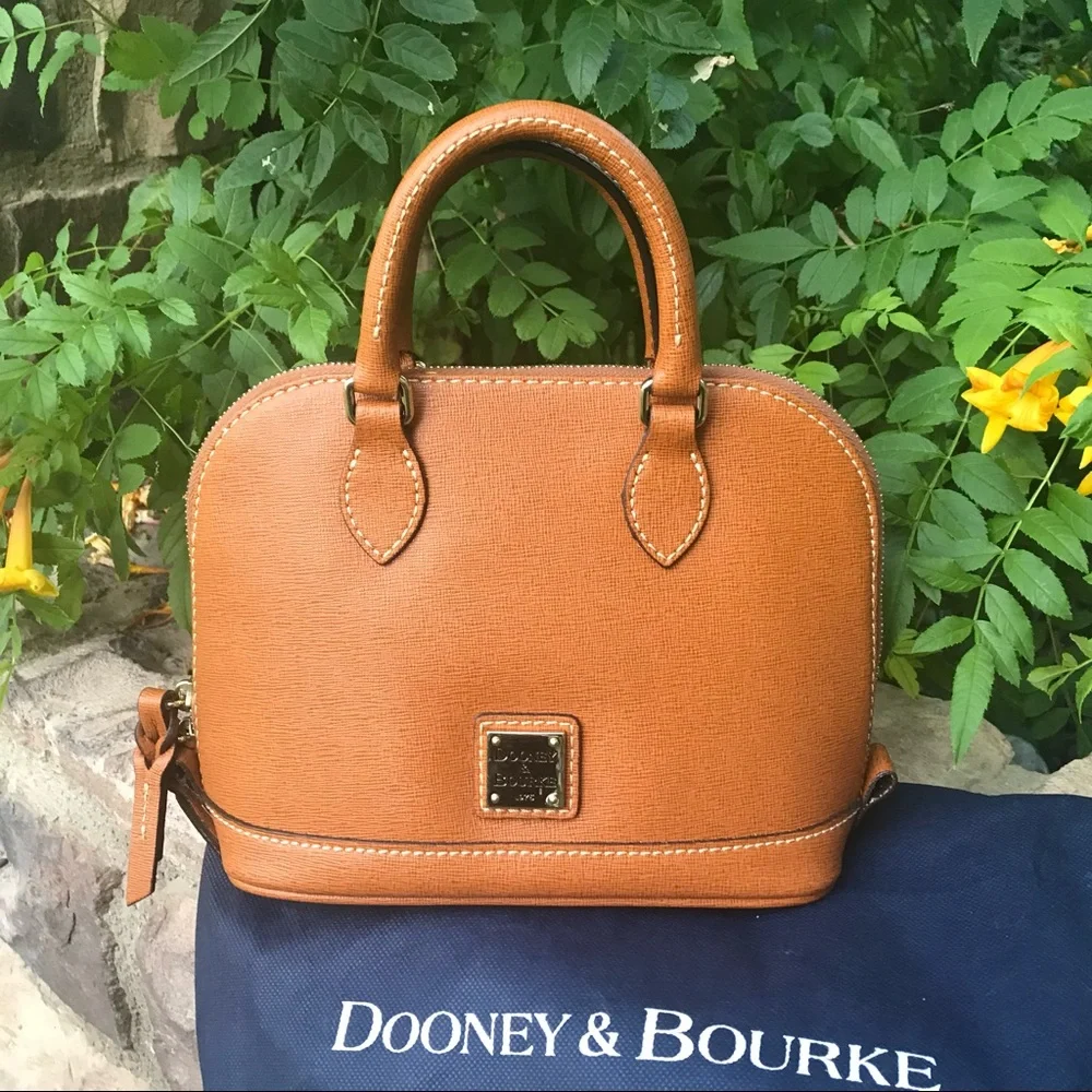 Dooney & Bourke Camel Leather Mini crossbody Bag - Picture 2 of 13